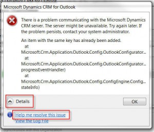 Outlook Config Error